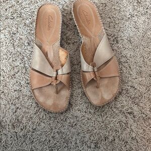Clarks Women's Tan Leather Sandals